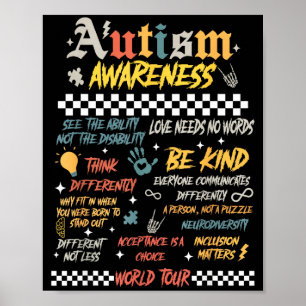 Autism Awareness World Tour Be Kind Acceptance Is  Poster
