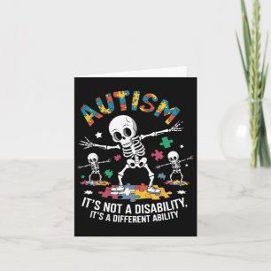 Autism Awereness - Skeleton Dabbing Autistic Kids Card