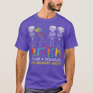 Autism Awerness Skeleton Dabbing Autistic T-Shirt