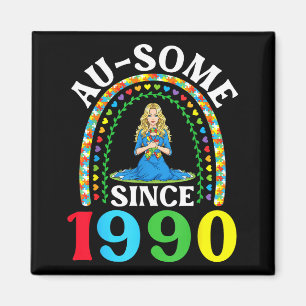Autism Awesome Ausome Since 1990 Happy 36th Birthd Magnet