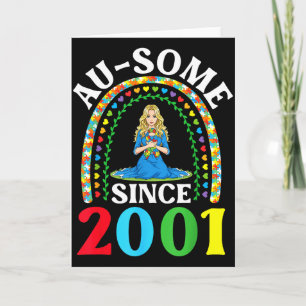 Autism Awesome Ausome Since 2001 Happy 25th Birthd Card