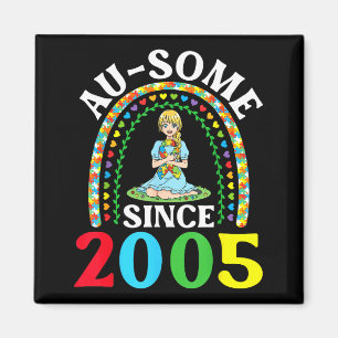 Autism Awesome Ausome Since 2005 Happy 21st Birthd Magnet