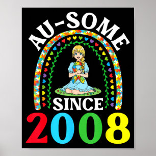 Autism Awesome Ausome Since 2008 Happy 18th Birthd Poster