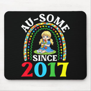 Autism Awesome Ausome Since 2017 Awareness 9th Bir Mouse Pad