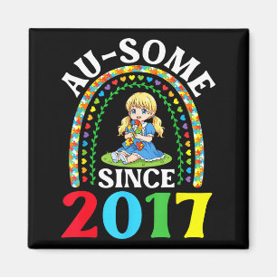 Autism awesome ausome since 2017 awareness 9th magnet