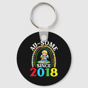 Autism Awesome Ausome Since 2018 Awareness 8th Bir Key Ring