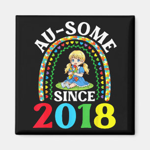 Autism Awesome Ausome Since 2018 Awareness 8th Bir Magnet
