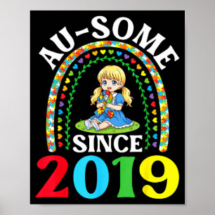 Autism Awesome Ausome Since 2019 Awareness 7th Bir Poster