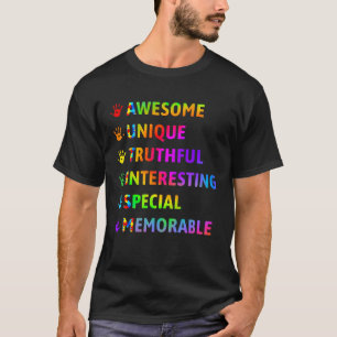 Autism Awesome Unique Special Autism Awareness Mon T-Shirt