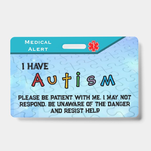 Autism Badge ID Badge (Front)