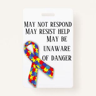 Autism Badge with lanyard ID Badge