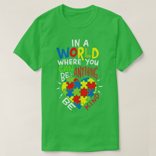 Autism Be Kind Kindness 2 T-Shirt (Design Front)