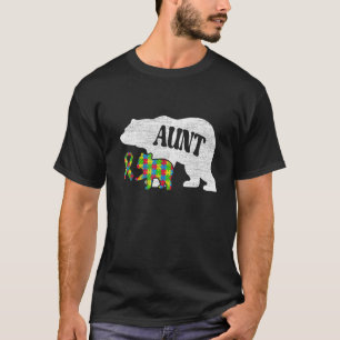 Autism Bear Aunt Mens Autism Awareness Aunt T-Shirt