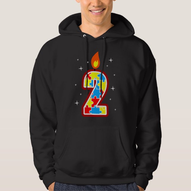 Autism Birthday For Kids Toddlers Boy Girl 2 Hoodie (Front)