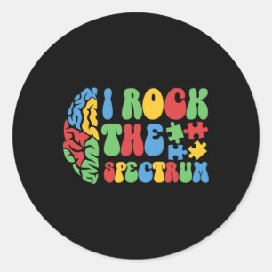 Autism Brain I Rock The Spectrum Awareness Boys Gi Classic Round Sticker