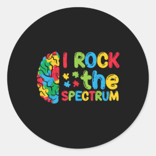 Autism Brain I Rock The Spectrum Awareness Boys Gi Classic Round Sticker