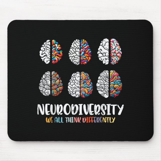 Autism Brain Neurodiversity ASD Awareness Men Mouse Pad (Front)