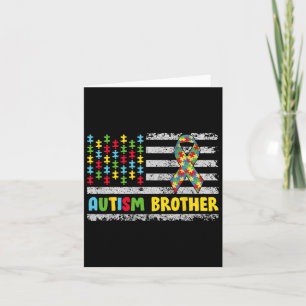 Autism Brother Autism Awareness Mum Dad Usa Flag G Card