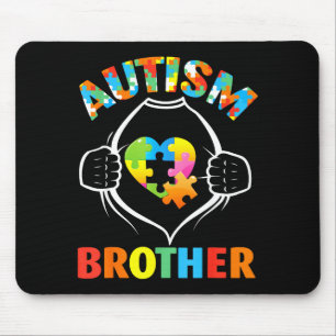 Autism Brother Superhero Puzzle Heart Awareness Su Mouse Pad