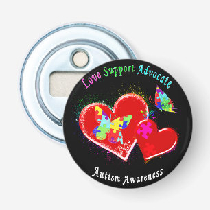 Autism Butterflies in Hearts Bottle Opener