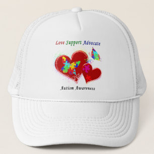 Autism Butterflies in Hearts Trucker Hat