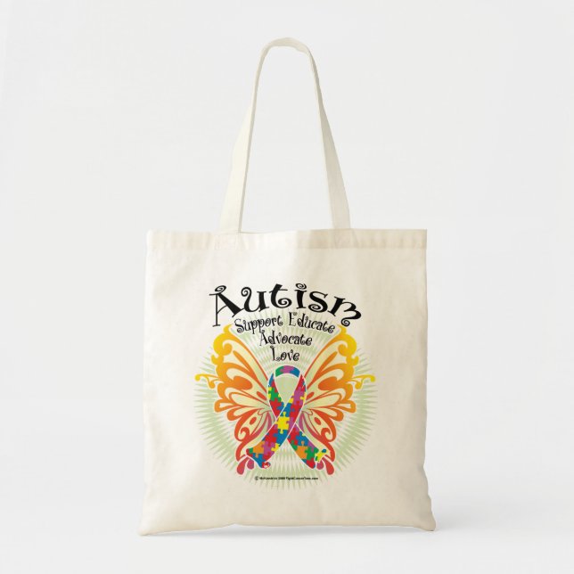 Autism Butterfly 3 Tote Bag (Front)
