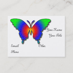 Autism butterfly business profile card template