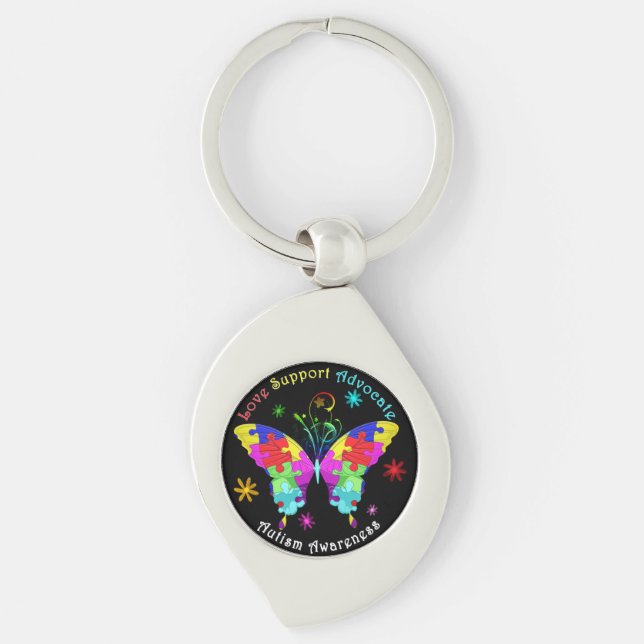 Autism Butterfly Key Ring (Front)