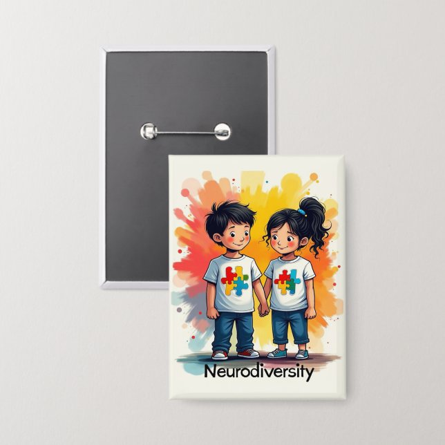 Autism Button Pin  (Front/Back)