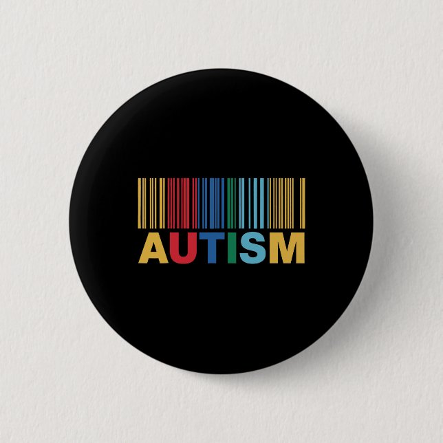 Autism Byrcode Awareness Inclusion Artwork  6 Cm Round Badge (Front)