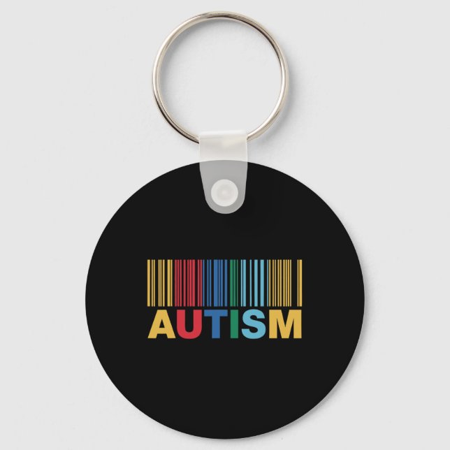 Autism Byrcode Awareness Inclusion Artwork  Key Ring (Front)