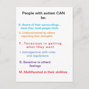 Autism CAN be. Postcard