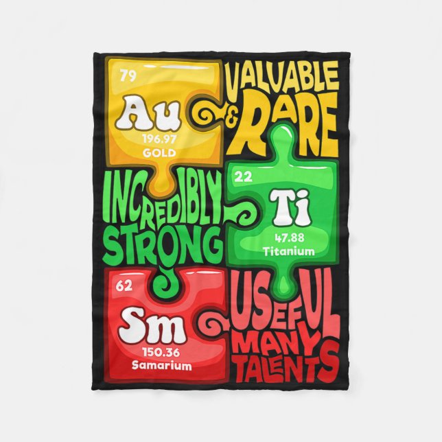 Autism Chemical Element  Fleece Blanket (Front)
