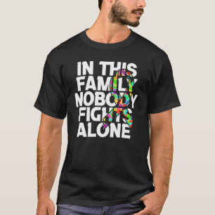 Autism Child Awareness Puzzle Family Nobody Fight  T-Shirt