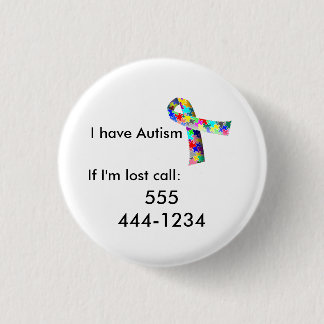 Autism Child ID 3 Cm Round Badge