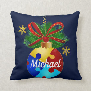 Autism Christmas Bauble Cushion