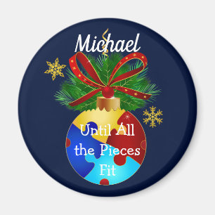 Autism Christmas Bauble Magnet