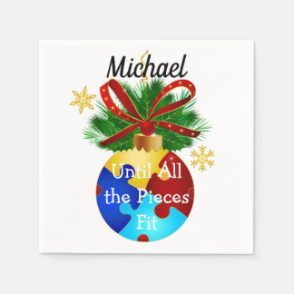 Autism Christmas Bauble Napkin