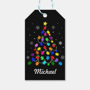 Autism Christmas Tree Gift Tags