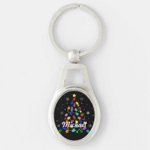 Autism Christmas Tree Key Ring