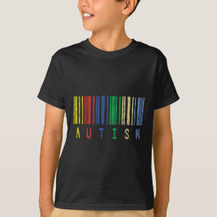 Autism Colourful Barcode Support Autistic Kids Awa T-Shirt