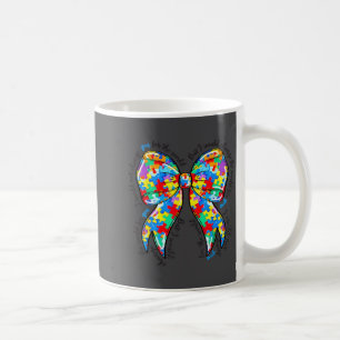 Autism Coquette Bow Puzzle Autism Awareness Proud  Coffee Mug