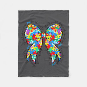 Autism Coquette Bow Puzzle Autism Awareness Proud Fleece Blanket