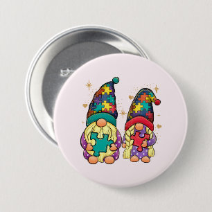 Autism Couple Gnome 7.5 Cm Round Badge