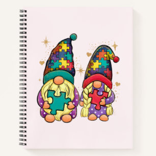 Autism Couple Gnome Notebook