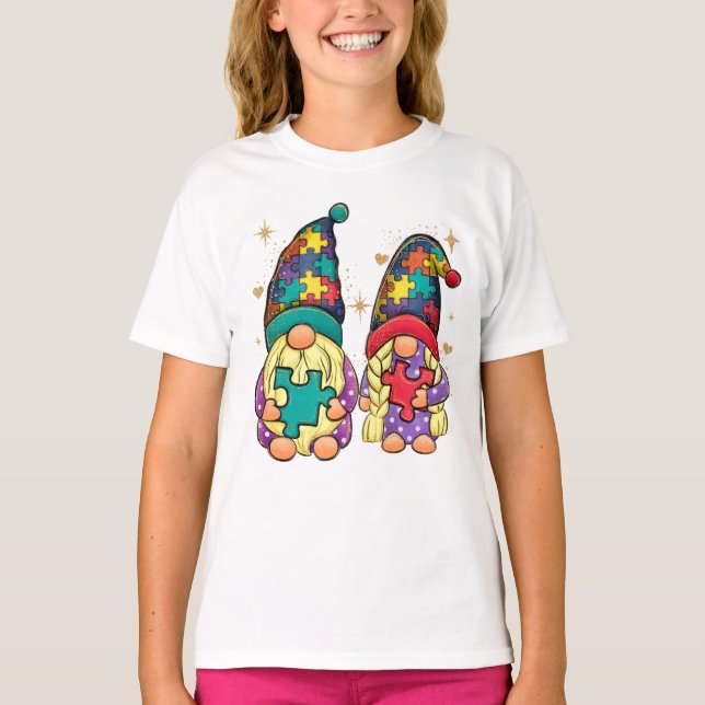 Autism Couple Gnome T-Shirt (Front)