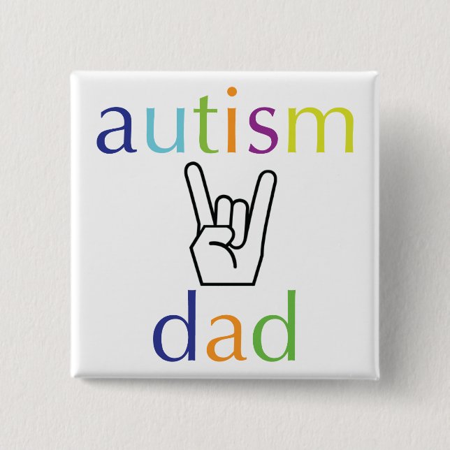 autism dad 15 cm square badge (Front)
