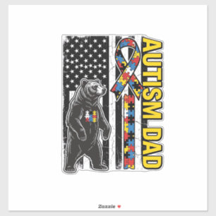Autism Dad Bear Flag Awareness Shirt Design_1