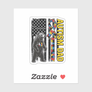 Autism Dad Bear Flag Awareness Shirt Design_1