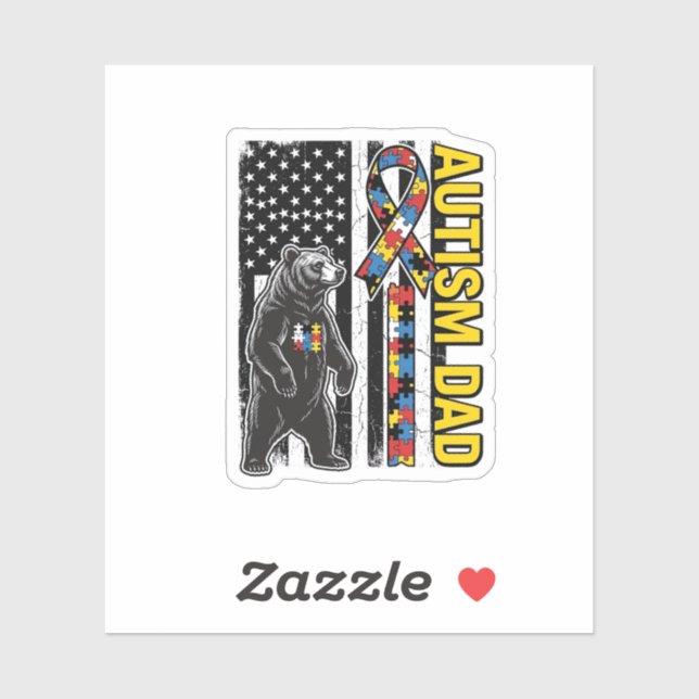 Autism Dad Bear Flag Awareness Shirt Design_1 (Sheet)